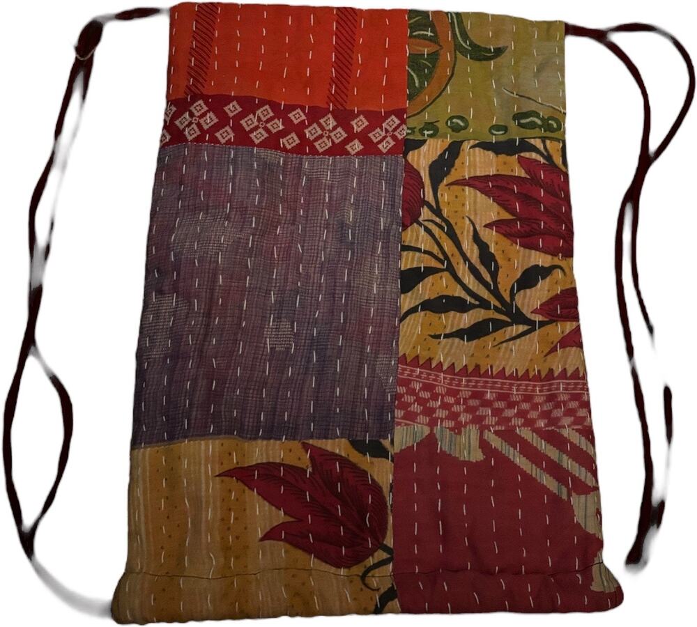 Kantha Hand Made Tote or Backpack Vintage Boho.Colorful Print